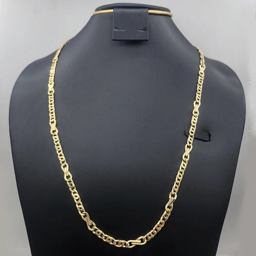 Italian Curb Link Chain Statement Necklace For Women Men 8-shaped