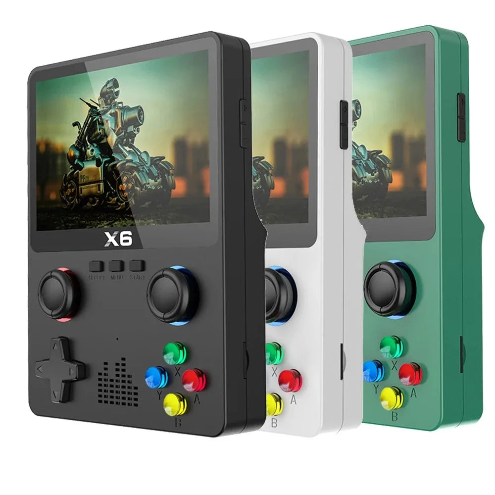 X6 3.5Inch IPS Screen Handheld Game Player Dual Joystick 11 Simulators