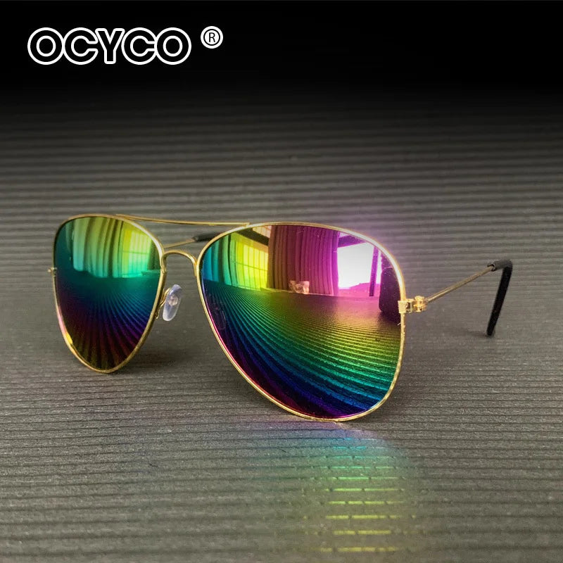 OCYCO Fashion Sunglasses For Men Women Pilot Driving Fishing Metal Sun