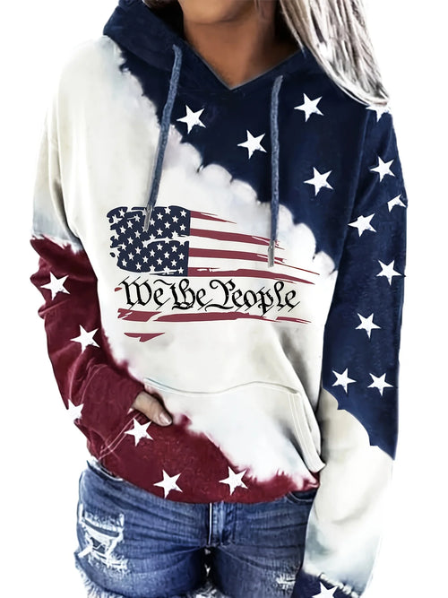 American Flag & Blessed 3d Print Hoodie Women Fashion Oversized