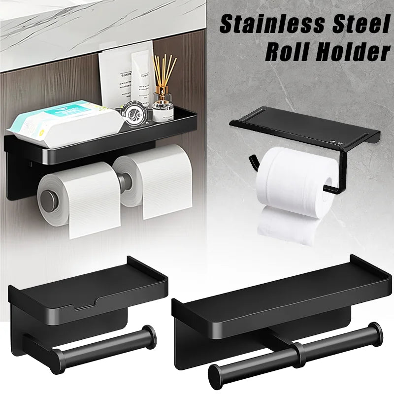 Toilet Paper Holder Wall-Mounted Aluminum alloy Toilet paper holder