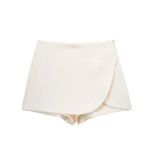 TRAF 2024 Asymmetric Skort For Women Pink Black Mini Skirt Shorts
