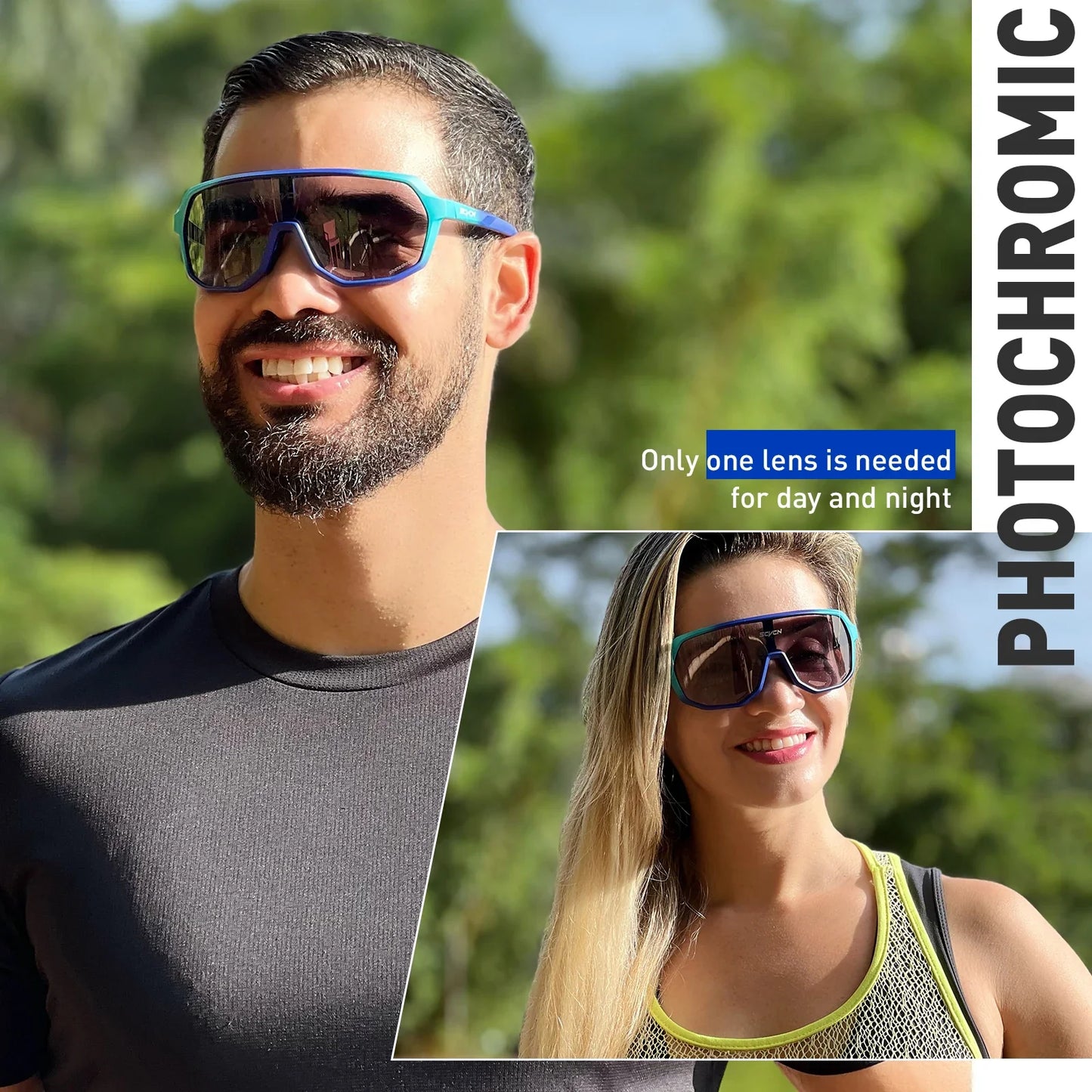 SCVCN Outdoor Sport Bike Photochromic Sunglasses Men Women bicycle MTB
