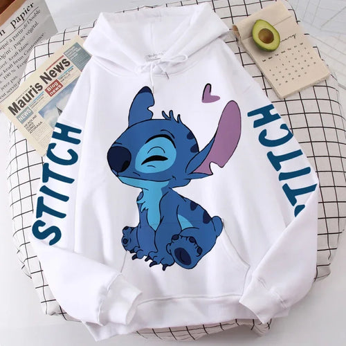 Disney Hoodie Fashion Stitch Angel Monster Letter Cartoon Sweatshirt