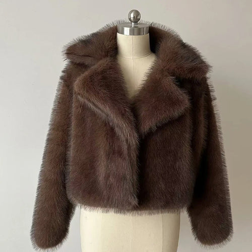 2024 Luxury Brand Autumn Winter Fur Coat Women Short Lazy Wind Fox Fur