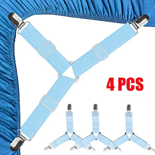 4 Pcs Triangle Bed Sheet Holders Fitted Sheet Clips Adjustable Sheet