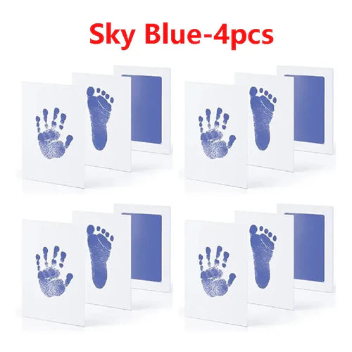 2/4pc Baby Handprint Footprints Ink Pads Safe Non-toxic No-Touch Skin