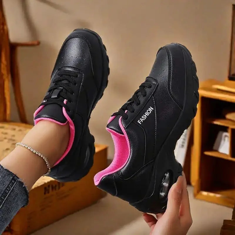 Tennis Sole Round Tip Boots Skateboarding Sneakers Woman Brand Wide