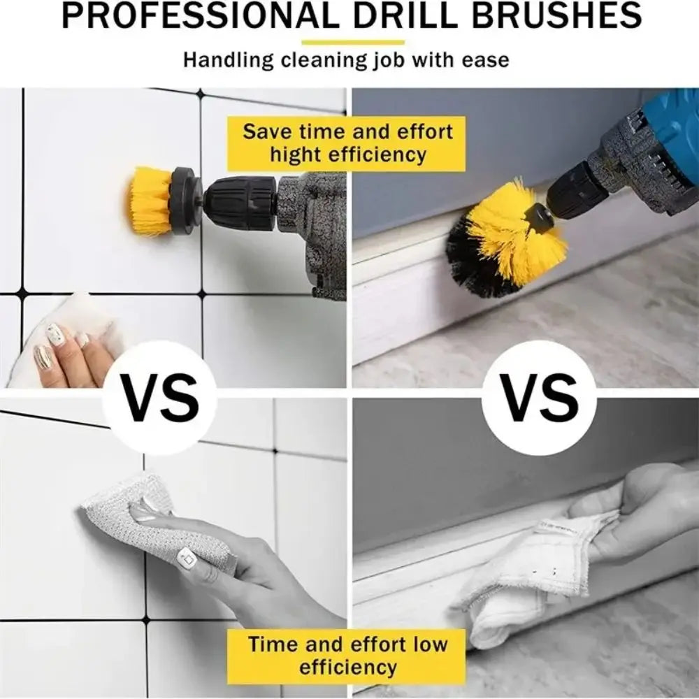 3pcs Drill Brush Attachment Set Power Scrubber Brush With Drill Scrub