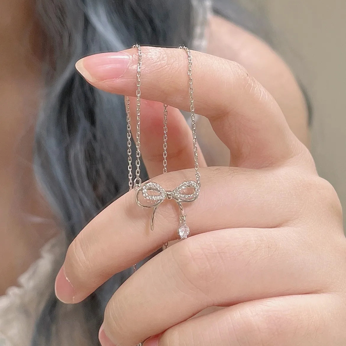 Punk Butterfly Pendant Necklace Women Y2K Crystal Light Luxury Egirl