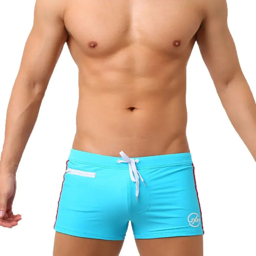Sexy Swimsuit Beach Quick Drying Trunks Men Swimwear with Zipper