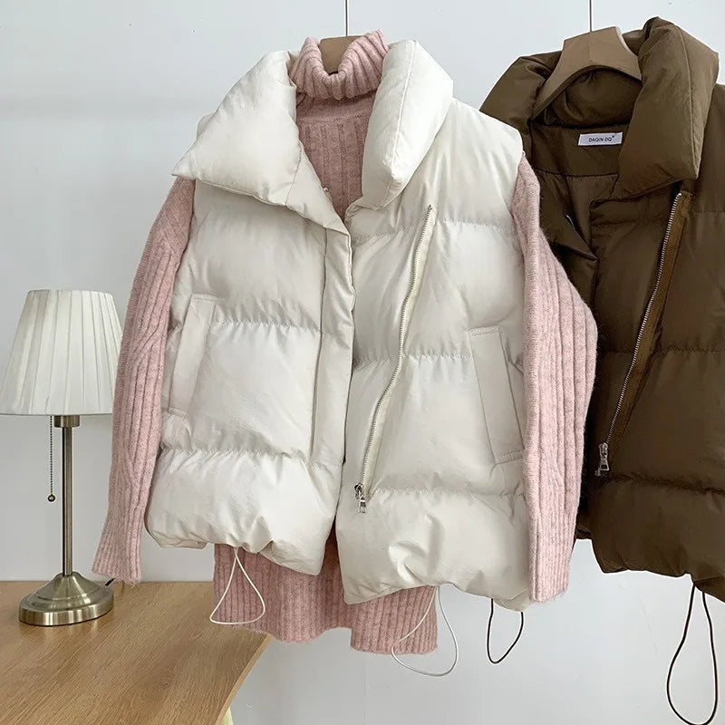 Women Fashion Autumn New 2024 Stand Collar Elegant Down Coats Warm