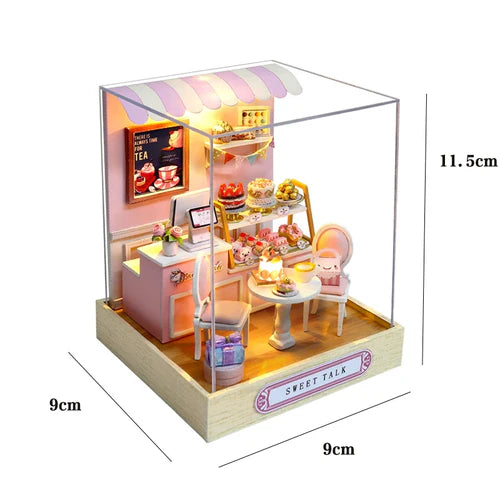 Magic Wooden Doll House Mini Kit DIY Handmade Assembly Model Building