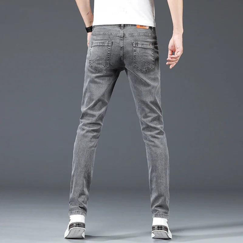2024 New Men's Cotton Business Casual Skinny Jeans Trendy Fashionable