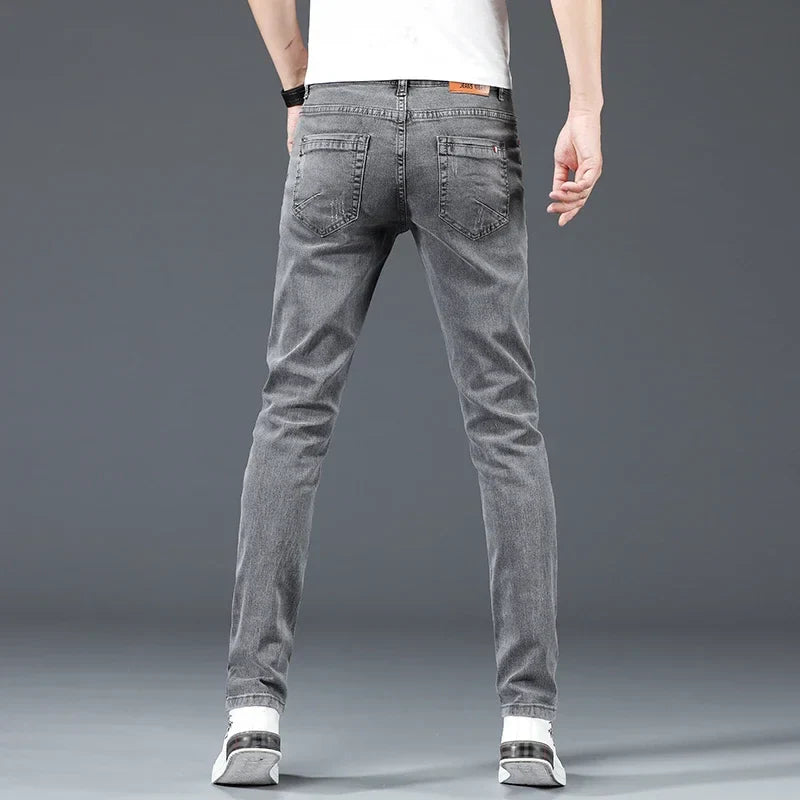 2024 New Men's Cotton Business Casual Skinny Jeans Trendy Fashionable