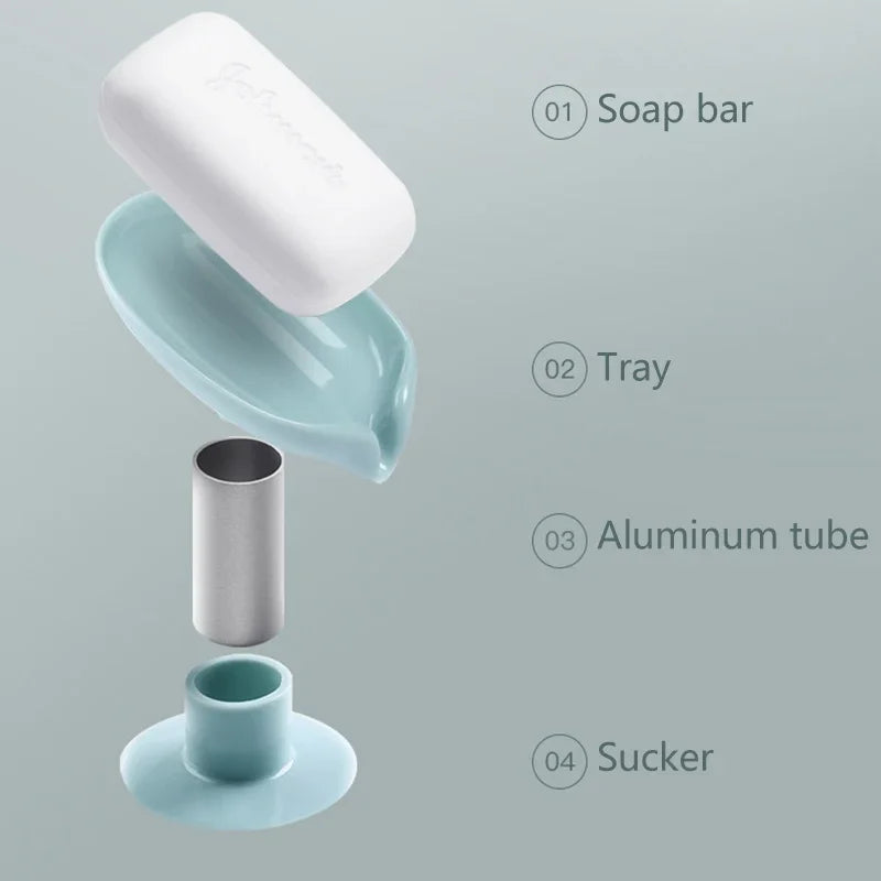 Suction Cup Soap dish For bathroom Shower Portable Leaf Soap Holder
