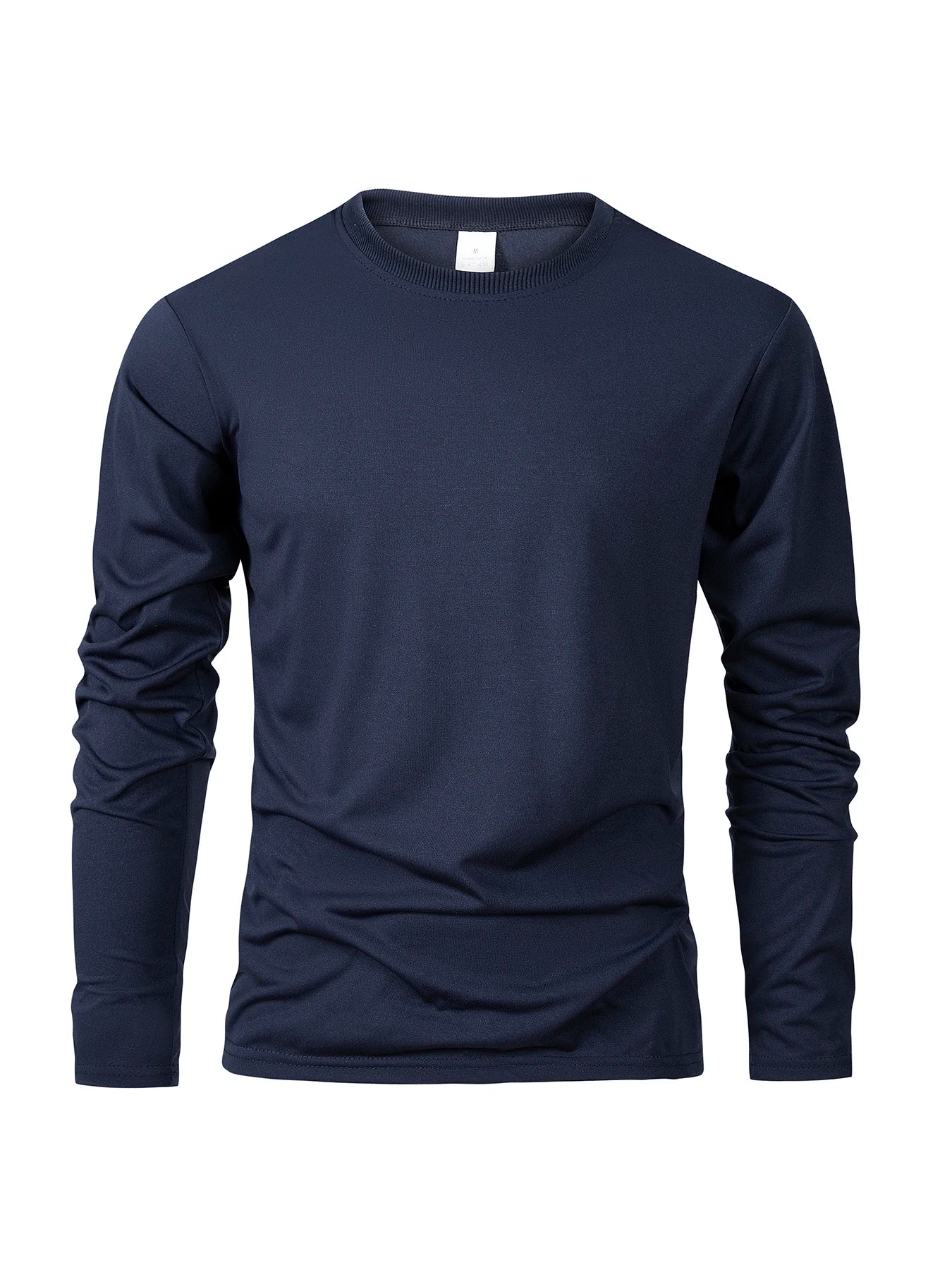 Spring Autumn Men‘s T-shirts Long Sleeve Casual Tops Solid Color High