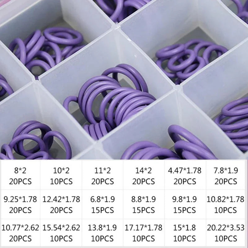 O Ring Set Seal Kit R134a R12 HNBR Rubber O-Rings Assortment For Car