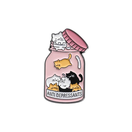 Certified Cat Lady Enamel Pins Cats Anti Depression Brooches Lapel