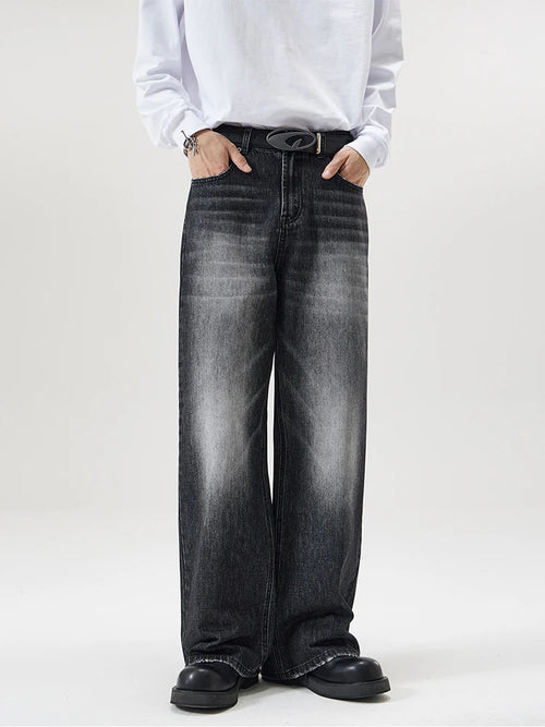 4 Colors Autumn Vintage Distressed Men's Baggy Straight Jeans Fashion