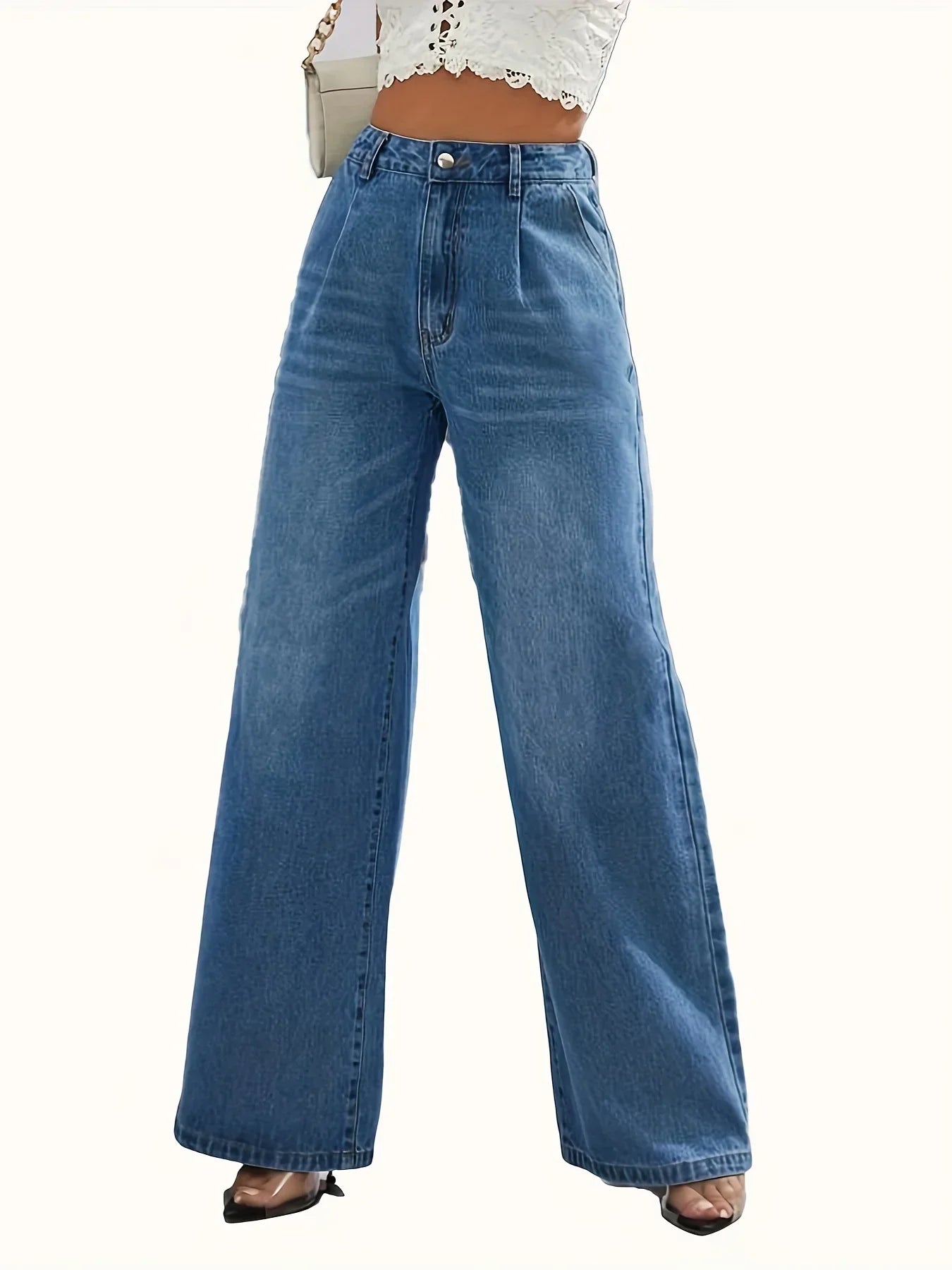 2024 new women's cross-border European and American style light blue