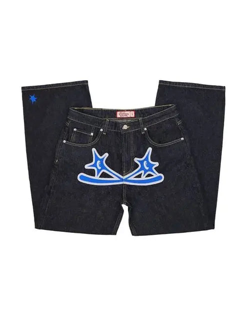 Y2k Men Retro Harajuku Clothing 2023 New Baggy Casual Wide Leg Jeans
