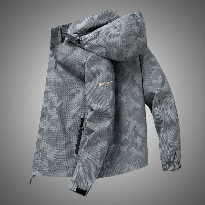 Hooded Hiking Jacket Men Outdoor Bomber Jackets Waterproof Windbreaker