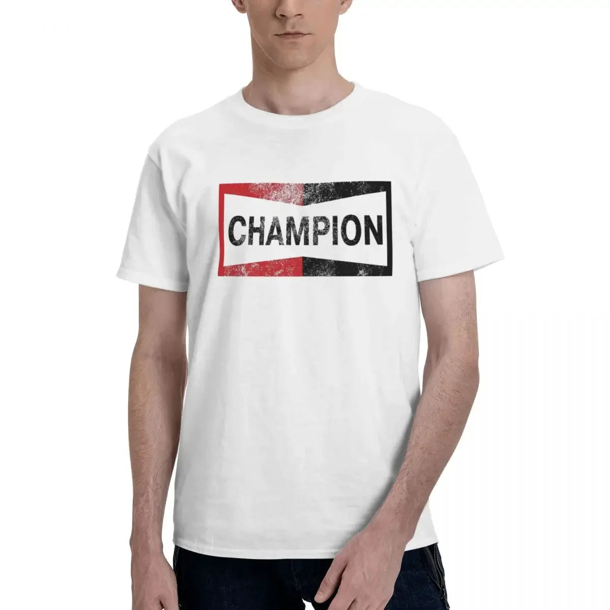 Champion Vintage Logo 100% Cotton T-shirt Men's Oversized T Shirts Men