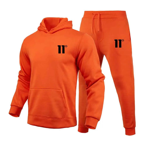 Fashion 11 Print Tracksuit for Men Hooded Sweatshirt and Sweatpants
