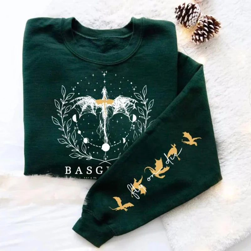 Fourth Wing Sweatshirt Women Pullover Basgiath War College Crewneck