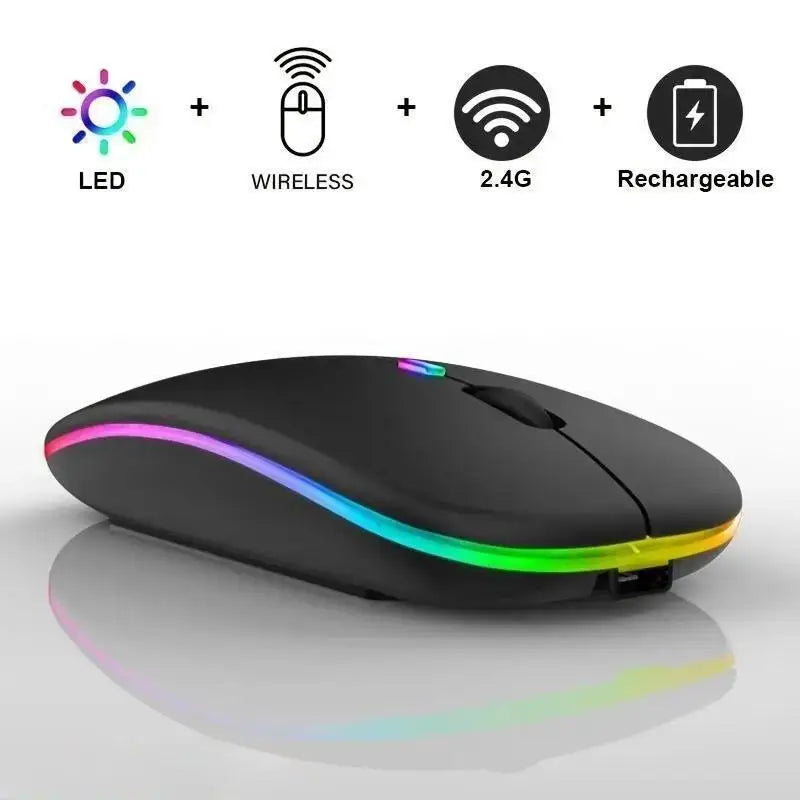 Wireless Mouse Gaming Mouse Backlight USB Compatible RGB Rechargeable