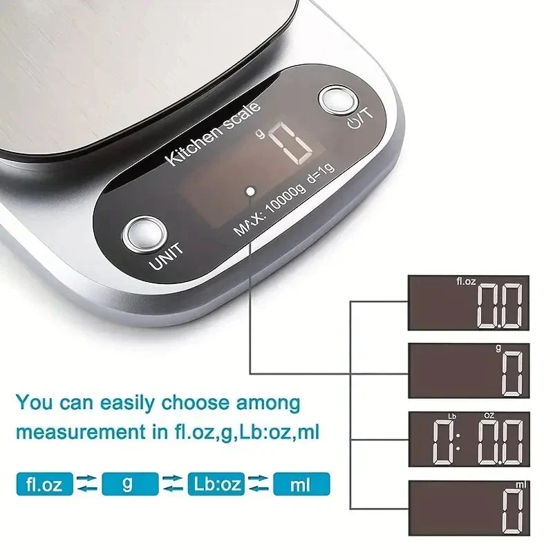 1pc Accurate Digital Kitchen Scale for Cooking and Baking - 22lb