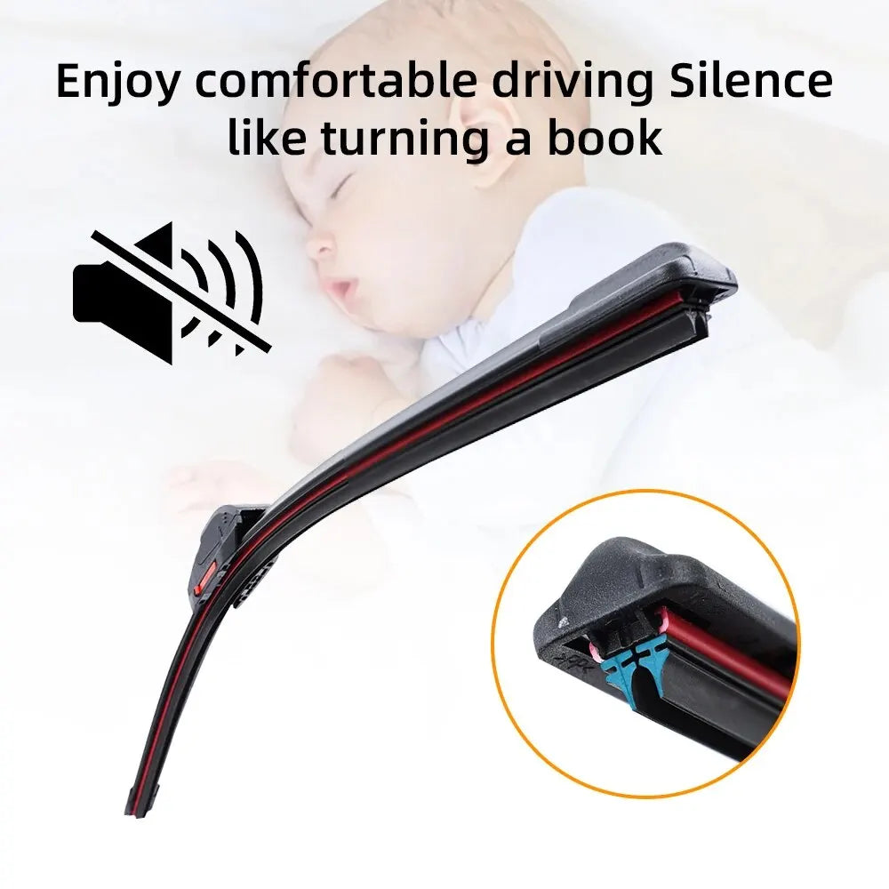 Universal Car Windshield Wiper Blades Double Layer Soft Rubber