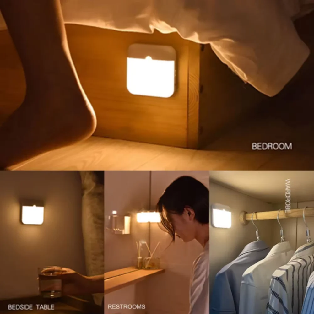 Rechargeable LED Night Light Motion Sensor Light USB Closet Light