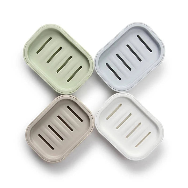 Double Layer Square Soap Dish with Cover Plastic Drain Soap Box