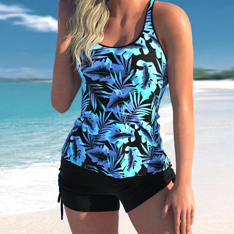2023 New Women Swimsuit Sleeveless vest Sport Swimwear Shorts Summer