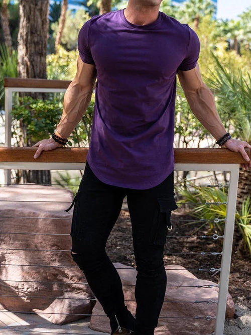 Muscle Fitness T-shirt Summer Men's Athleisure Workout short sleeve
