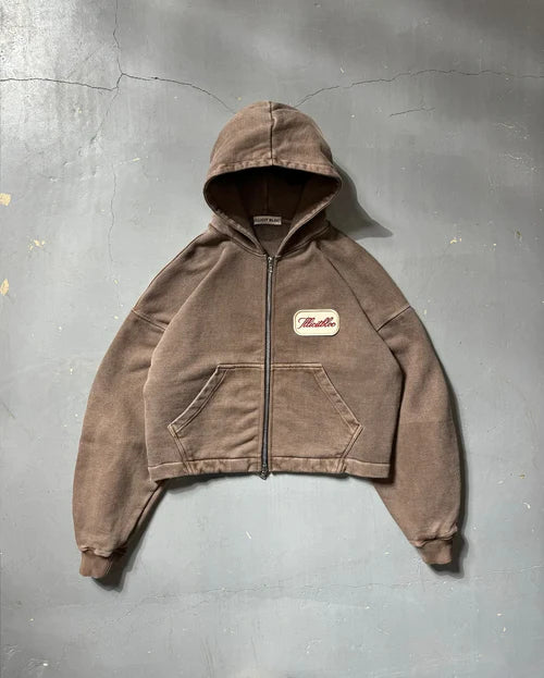 Casual Fashion American Solid Color Cotton Oversized Sweatshirt Men
