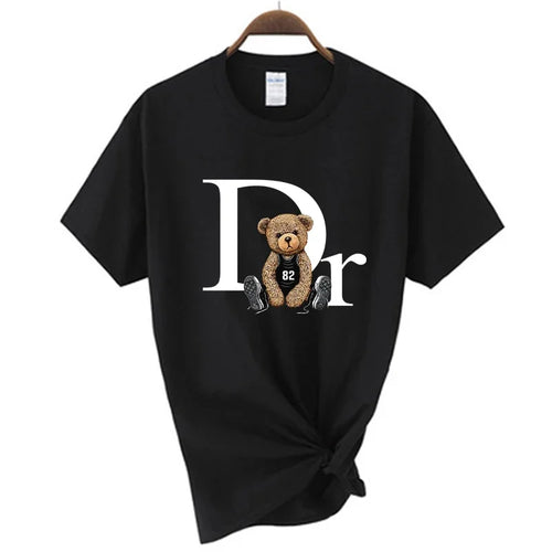 Luxury Brand Cute Bear Print Women T-shirt Tshirt Summer Graphic