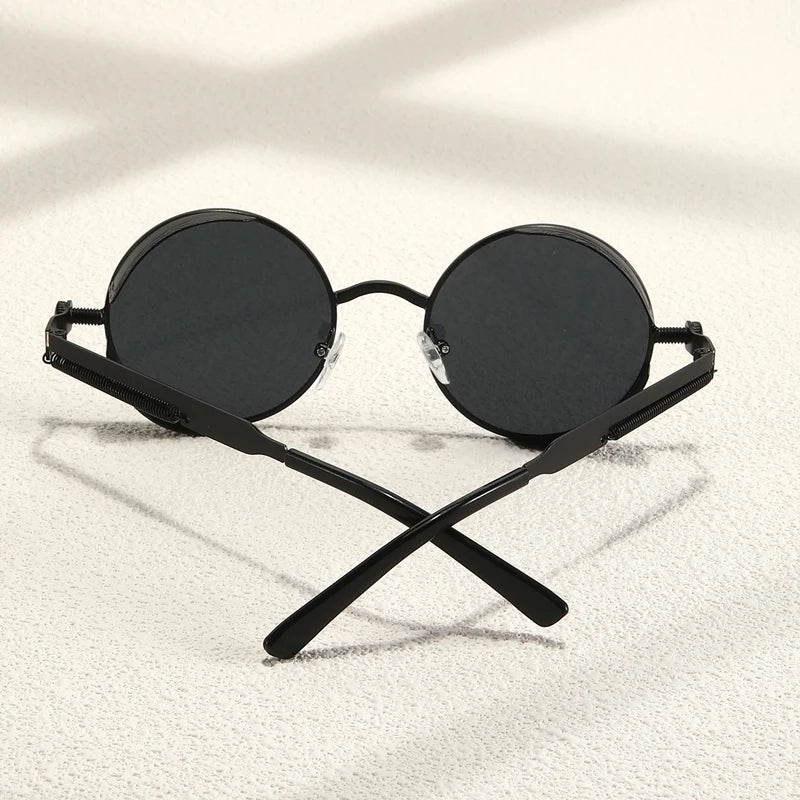 Metal Steam Punk Style Sun Glasses Steampunk Fashion Men Retro Round