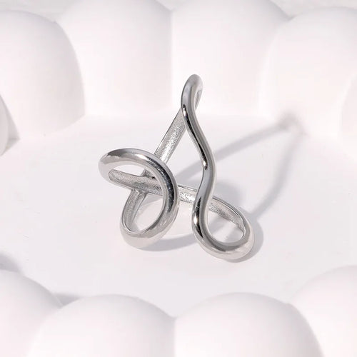 Fashion Stainless Steel Waterproof Open Ring Personality Charms PVD