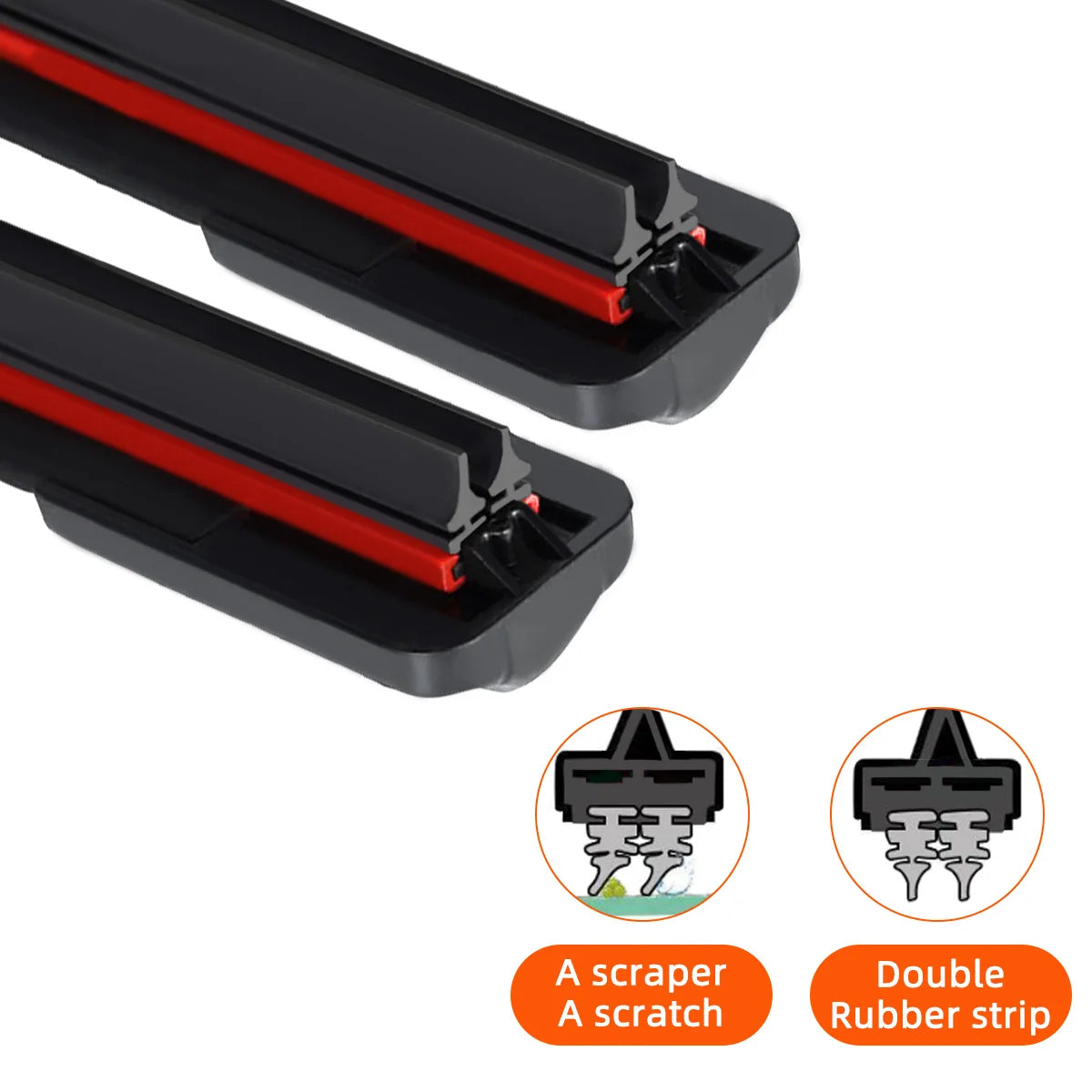 General J/U hook dual rubber strip wiper blade boneless car windshield