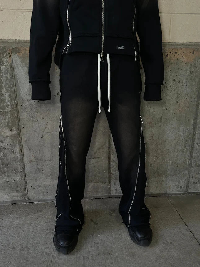 Streetwear Baggy Casual Pants Y2K Retro Zipper Decoration Sweatpants