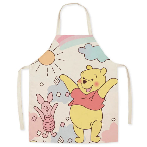 Disney Winnie the Pooh Apron Linen Cartoon Printing Apron Man Woman