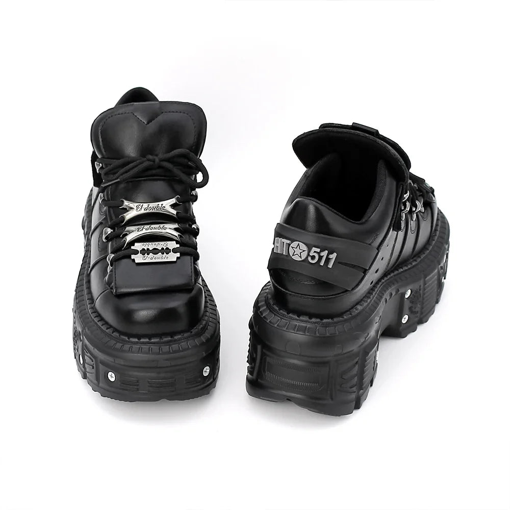 New Punk Style Women Shoes Lace-up Heel Height 6CM Platform Shoes
