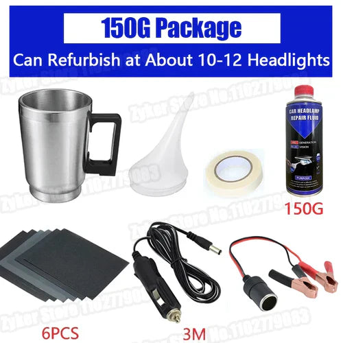 Car Headlight Polish Restoration Kit Automotive Headlight Care Tool