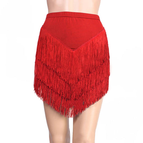 Irregular short fringe skirt black latin dress women latin dance