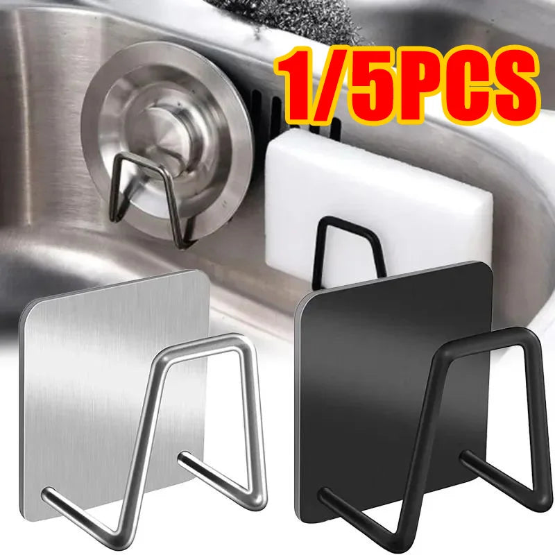 1-2Pcs Kitchen Sink Sponge Rack Drain Storage Holder Self Adhesive