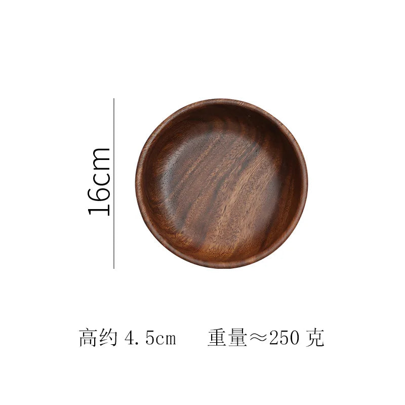 Solid wood bowl Walnut Boat Bowl Creative wooden salad bowl Fruit bowl