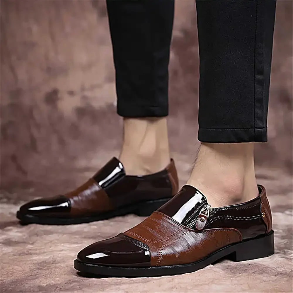 Number 45 Mid-heeled Mens Brown Dress Shoes Men's Sports Shoes Black